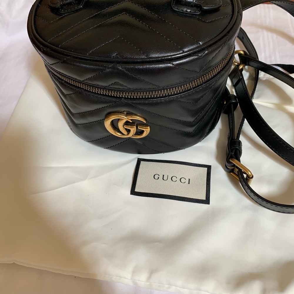 Gucci Marmont Black Quilted Leather Crossbody Bag